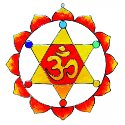 Suncatcher Merkaba OM, bunt, 18 cm